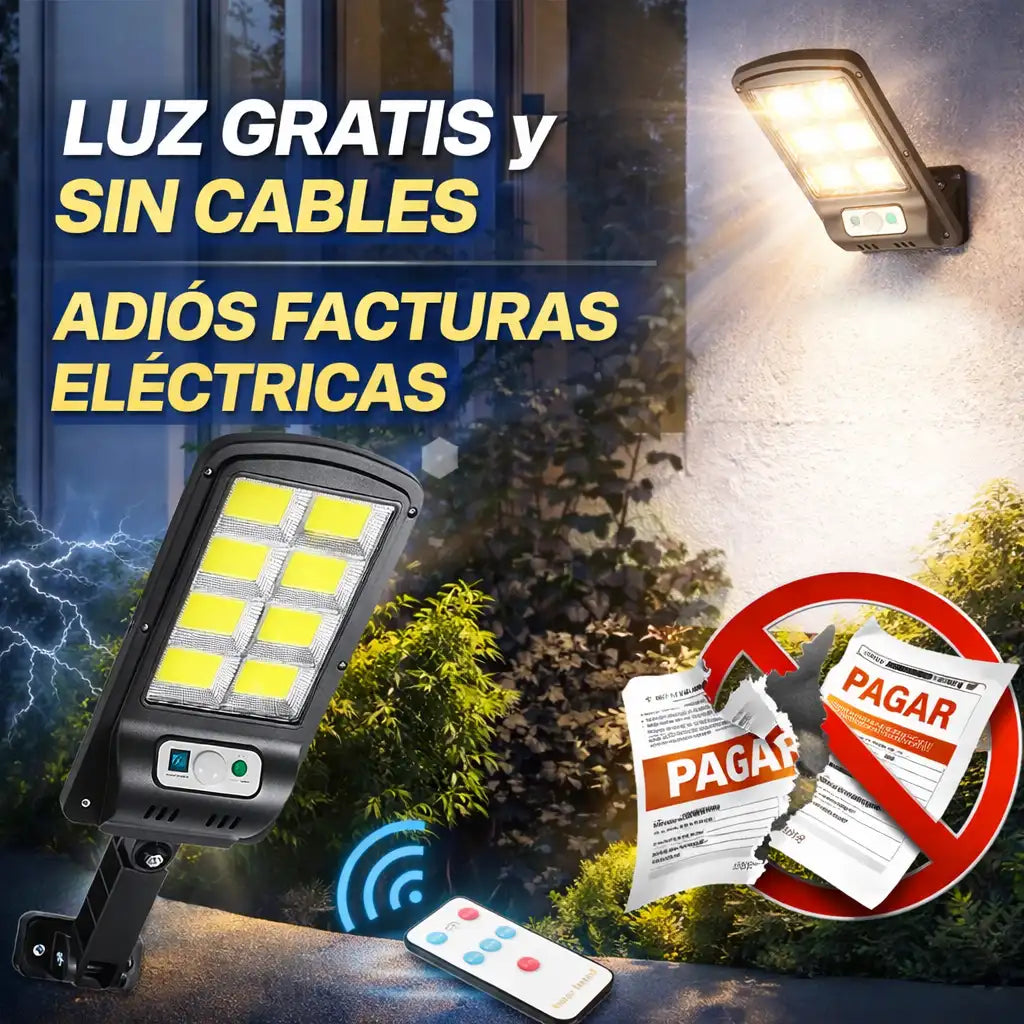 LÁMPARA SOLAR ANTI-FACTURAS – POTENCIA SIN CABLES NI COSTOS