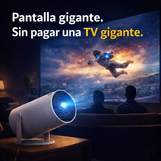 MINI PROYECTOR PORTÁTIL 4K – CONVIERTE CUALQUIER PARED EN CINE
